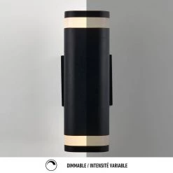 Stark Smart Programmable Dusk to Dawn 1-Light Black LED Outdoor/Indoor Wall Cylinder Light by Artika -KINWELL shop black artika outdoor sconces out stw c 44 1000