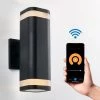 Stark Smart Programmable Dusk to Dawn 1-Light Black LED Outdoor/Indoor Wall Cylinder Light by Artika -KINWELL shop black artika outdoor sconces out stw c 64 1000