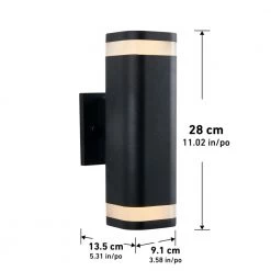 Stark Smart Programmable Dusk to Dawn 1-Light Black LED Outdoor/Indoor Wall Cylinder Light by Artika -KINWELL shop black artika outdoor sconces out stw c a0 1000