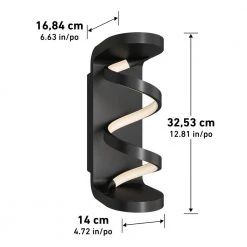 Swirl Cylinder 1-Light Black Modern LED Indoor/Outdoor Garage and Porch Light Wall Lantern Sconce by Artika -KINWELL shop black artika outdoor sconces out swr mb 40 1000