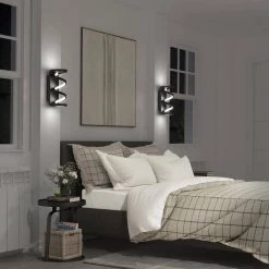 Swirl Cylinder 1-Light Black Modern LED Indoor/Outdoor Garage and Porch Light Wall Lantern Sconce by Artika -KINWELL shop black artika outdoor sconces out swr mb d4 1000