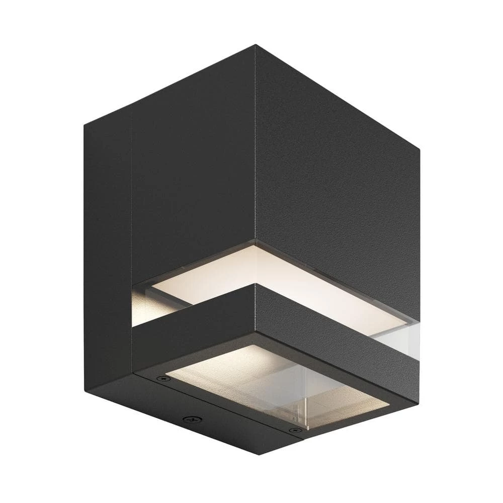 Valor Square Black Indoor/Outdoor Hardwired Integrated LED Wall Cylinder Sconce Light by Artika 3 Valor Square Black Indoor/Outdoor Hardwired Integrated LED Wall Cylinder Sconce Light by Artika