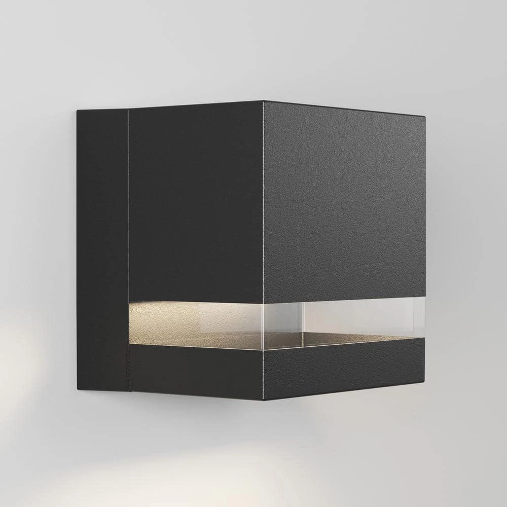 Valor Square Black Indoor/Outdoor Hardwired Integrated LED Wall Cylinder Sconce Light by Artika 9 Valor Square Black Indoor/Outdoor Hardwired Integrated LED Wall Cylinder Sconce Light by Artika - Image 7