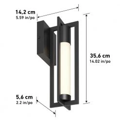 Walt 1-Light Black Integrated LED Outdoor Hardwired Wall Cylinder Sconce Light by Artika -KINWELL shop black artika outdoor sconces out wac hd2bl 4f 1000