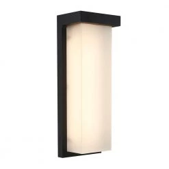 Skeet Black Outdoor Hardwired Integrated LED Garage and Porch Wall Lantern Sconce Light by Artika