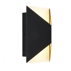 Tria Black Modern Outdoor Hardwired Integrated LED Wall Lantern Sconce Light by Artika