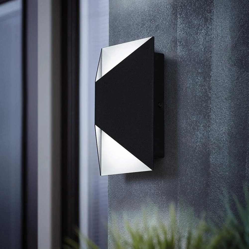 Tria Black Modern Outdoor Hardwired Integrated LED Wall Lantern Sconce Light by Artika 4 Tria Black Modern Outdoor Hardwired Integrated LED Wall Lantern Sconce Light by Artika - Image 2