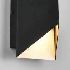Tria Black Modern Integrated LED Outdoor Garage and Porch Light Wall Lantern Sconce by Artika -KINWELL shop black artika outdoor sconces tria bl hdc 4f 1000