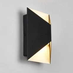 Tria Black Modern Integrated LED Outdoor Garage and Porch Light Wall Lantern Sconce by Artika -KINWELL shop black artika outdoor sconces tria bl hdc c3 1000