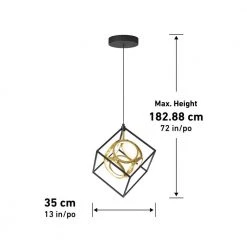 Luxury 18-Watt Integrated LED Black Modern Industrial Caged Hanging Mini Pendant Light for Kitchen Island by Artika -KINWELL shop black artika pendant lights pdt ml 40 1000