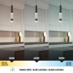 Mist 12-Watt 1-Light Integrated LED Black Modern Hanging Mini Pendant Light for Kitchen Island by Artika -KINWELL shop black artika pendant lights pdt mtc blhd2 40 1000