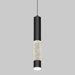 Mist 12-Watt 1-Light Integrated LED Black Modern Hanging Mini Pendant Light for Kitchen Island by Artika -KINWELL shop black artika pendant lights pdt mtc blhd2 44 1000