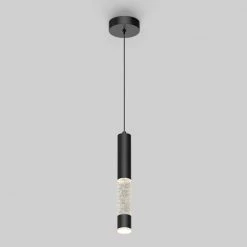Mist 12-Watt 1-Light Integrated LED Black Modern Hanging Mini Pendant Light for Kitchen Island by Artika