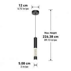 Mist 12-Watt 1-Light Integrated LED Black Modern Hanging Mini Pendant Light for Kitchen Island by Artika -KINWELL shop black artika pendant lights pdt mtc blhd2 c3 1000