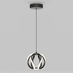 Vivaldi 16-Watt Integrated LED Black Modern Hanging Mini Pendant Light for Kitchen Island by Artika -KINWELL shop black artika pendant lights pdt1 vic hd2bl 1f 1000