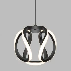 Vivaldi 16-Watt Integrated LED Black Modern Hanging Mini Pendant Light for Kitchen Island by Artika -KINWELL shop black artika pendant lights pdt1 vic hd2bl 44 1000
