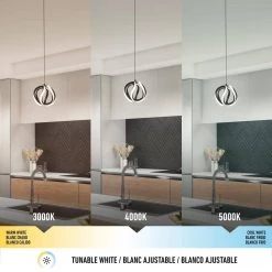 Vivaldi 16-Watt Integrated LED Black Modern Hanging Mini Pendant Light for Kitchen Island by Artika -KINWELL shop black artika pendant lights pdt1 vic hd2bl c3 1000