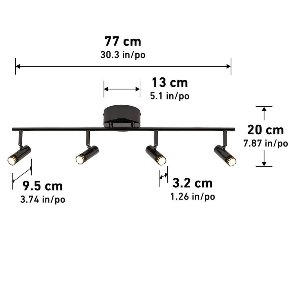 Era 2 ft. 4-Light Black Modern Industrial Integrated LED Fixed Track Lighting Kit for Kitchen by Artika 3 Era 2 ft. 4-Light Black Modern Industrial Integrated LED Fixed Track Lighting Kit for Kitchen by Artika - Image 3