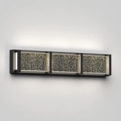Subway 27 in. 3-Light Black LED Modern Bath Vanity Light Bar for Bathroom by Artika -KINWELL shop black artika vanity lighting 27van sec hd2bl fa 1000