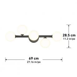 Bloom 27 in. 5-Light Black LED Modern Bath Vanity Light Bar for Bathroom with Frosted Glass Shades by Artika 11 Bloom 27 in. 5-Light Black LED Modern Bath Vanity Light Bar for Bathroom with Frosted Glass Shades by Artika -KINWELL shop black artika vanity lighting van bl mb 40 1000