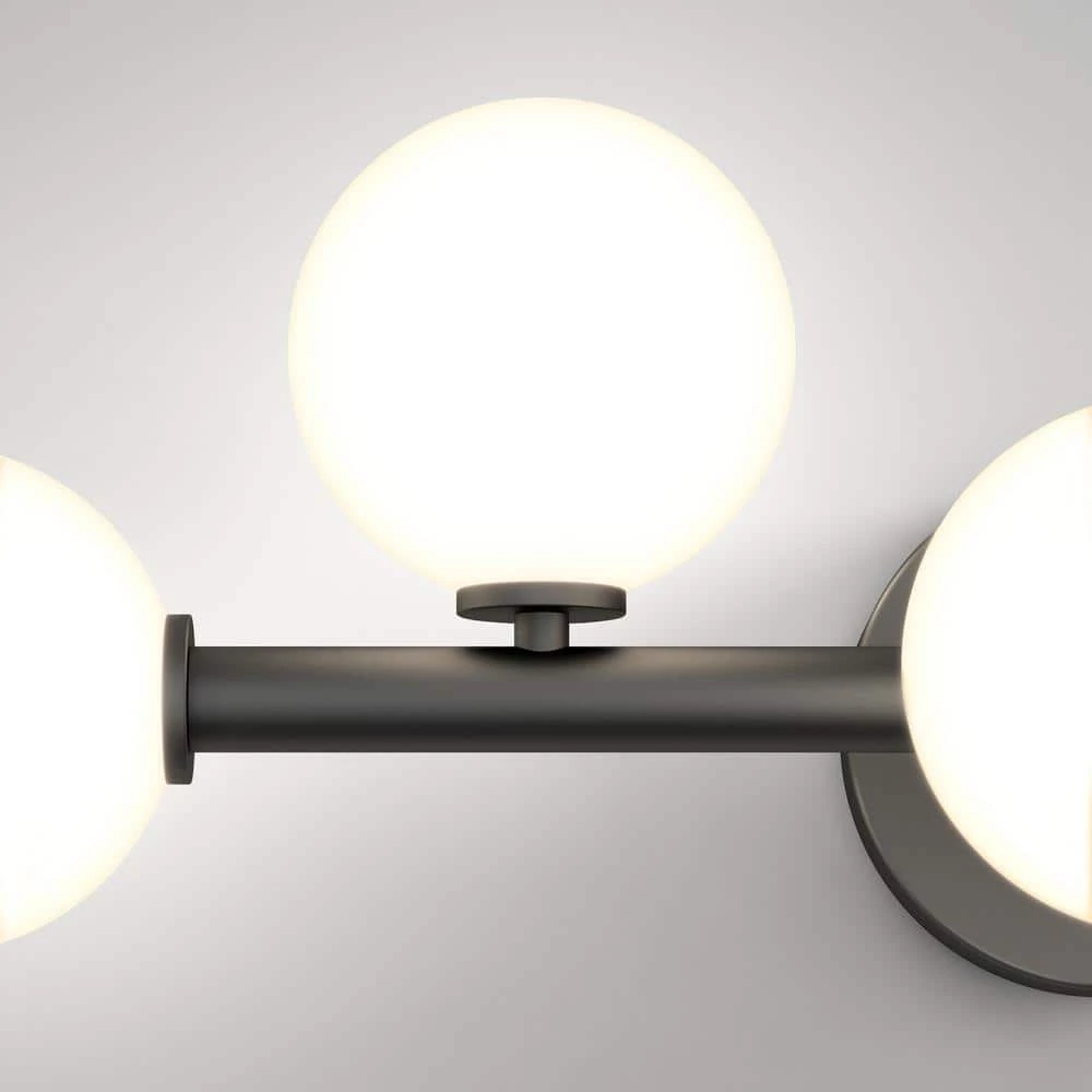 Bloom 27 in. 5-Light Black LED Modern Bath Vanity Light Bar for Bathroom with Frosted Glass Shades by Artika 7 Bloom 27 in. 5-Light Black LED Modern Bath Vanity Light Bar for Bathroom with Frosted Glass Shades by Artika - Image 5