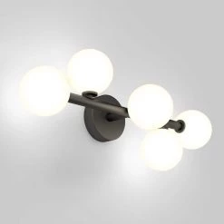 Bloom 27 in. 5-Light Black LED Modern Bath Vanity Light Bar for Bathroom with Frosted Glass Shades by Artika 15 Bloom 27 in. 5-Light Black LED Modern Bath Vanity Light Bar for Bathroom with Frosted Glass Shades by Artika -KINWELL shop black artika vanity lighting van bl mb fa 1000