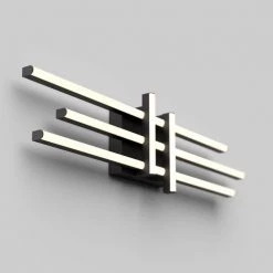 Grid 27 in. 1-Light Black LED Modern Bath Vanity Light Bar for Bathroom by Artika -KINWELL shop black artika vanity lighting van grc hd2bl 76 1000