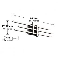 Grid 27 in. 1-Light Black LED Modern Bath Vanity Light Bar for Bathroom by Artika -KINWELL shop black artika vanity lighting van grc hd2bl c3 1000