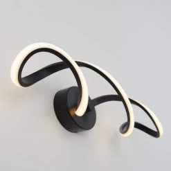 Swirl 27 in. 1-Light Black LED Modern Bath Vanity Light Bar for Bathroom by Artika -KINWELL shop black artika vanity lighting van swr bl 44 1000