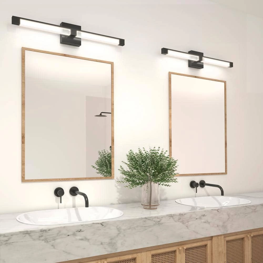 Tivoli 27 in. 1-Light Black LED Modern Bath Vanity Light Bar for Bathroom by Artika 4 Tivoli 27 in. 1-Light Black LED Modern Bath Vanity Light Bar for Bathroom by Artika - Image 2