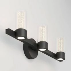 Essence 27 in. 3-Light Black LED Modern Bath Vanity Light Bar for Bathroom by Artika -KINWELL shop black artika vanity lighting van3no hd2bl 44 1000