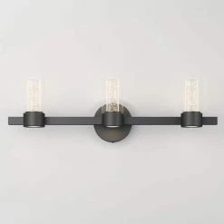 Essence 27 in. 3-Light Black LED Modern Bath Vanity Light Bar for Bathroom by Artika -KINWELL shop black artika vanity lighting van3no hd2bl 4f 1000