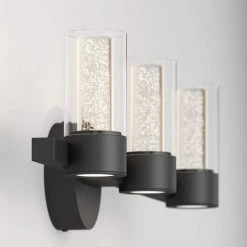 Essence 27 in. 3-Light Black LED Modern Bath Vanity Light Bar for Bathroom by Artika -KINWELL shop black artika vanity lighting van3no hd2bl fa 1000