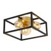 Griffintown 14 in. 4-Light Black & Gold Modern Industrial Farmhouse Flush Mount Ceiling Light for Hallway by Artika -KINWELL shop black gold artika flush mount lights fm gt 64 1000