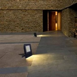 GE150-Watt Black Outdoor Integrated LED Warm White Thin Flood Light by Jushua -KINWELL shop black jushua flood lights ele l ctge150w ww 1f 1000