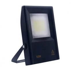 GE 50-Watt Black Outdoor Integrated LED Warm White Thin Flood Light by Jushua