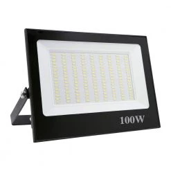 100-Watt Black Outdoor White Integrated LED Thin Flood Light by Jushua