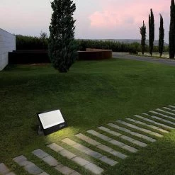 200-Watt Black Outdoor White Integrated LED Thin Flood Light by Jushua -KINWELL shop black jushua flood lights ele l ctzb200w wh 31 1000