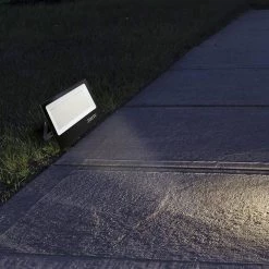 200-Watt Black Outdoor White Integrated LED Thin Flood Light by Jushua -KINWELL shop black jushua flood lights ele l ctzb200w wh 4f 1000