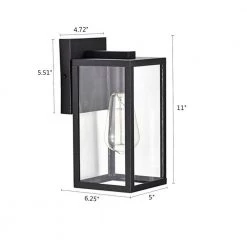 1-Light Black Outdoor Wall Lantern Sconce with Anti-Rust and Waterproof by Jushua -KINWELL shop black jushua outdoor sconces go l f200002 4f 1000
