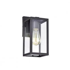1-Light Black Outdoor Wall Lantern Sconce with Anti-Rust and Waterproof by Jushua