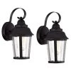 1-Light Black Armed Outdoor Wall Lantern Sconce (2-Pack) by Jushua