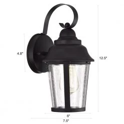1-Light Black Armed Outdoor Wall Lantern Sconce (2-Pack) by Jushua -KINWELL shop black jushua outdoor sconces gol f201009 76 1000