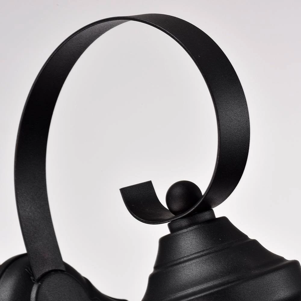 1-Bulb Black 16 in. H Outdoor Wall Lantern-Light Sconce with Clear seeded Glass by Jushua 7 1-Bulb Black 16 in. H Outdoor Wall Lantern-Light Sconce with Clear seeded Glass by Jushua - Image 5