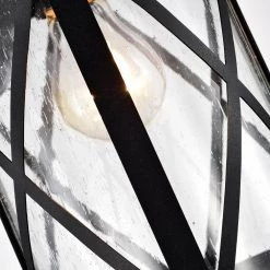 1-Bulb Black 16 in. H Outdoor Wall Lantern-Light Sconce with Clear seeded Glass by Jushua 14 1-Bulb Black 16 in. H Outdoor Wall Lantern-Light Sconce with Clear seeded Glass by Jushua -KINWELL shop black jushua outdoor sconces gol f201011 fa 1000