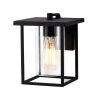 1-Light Black Metal Outdoor Wall Lantern Sconce with Clear Seeded Glass by Jushua -KINWELL shop black jushua outdoor sconces sd cy ca1907 w 64 1000