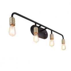 10.5 in. 4-Light Black Vanity Light with Dimmable by Jushua