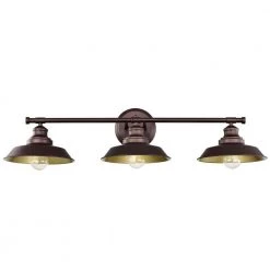 3-Lights Black Indoor Wall Sconce Steel and Electrical Components by Jushua