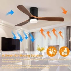 52 in. Black Ceiling Fan With Light Kit by KINWELL -KINWELL shop black kinwell ceiling fans with lights uckbs 52144 1f 1000