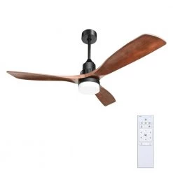 52 in. Black Ceiling Fan With Light Kit by KINWELL